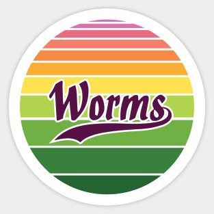 Vintage Rainbow Worms Sticker